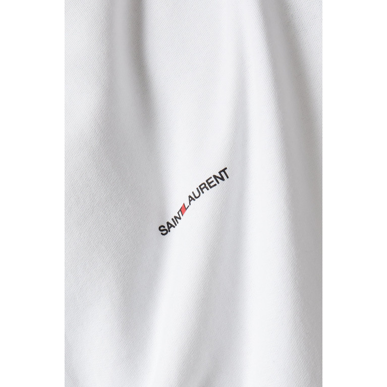 Saint Laurent - SAINT LAURENT Print Hoodie in French Terrycloth White