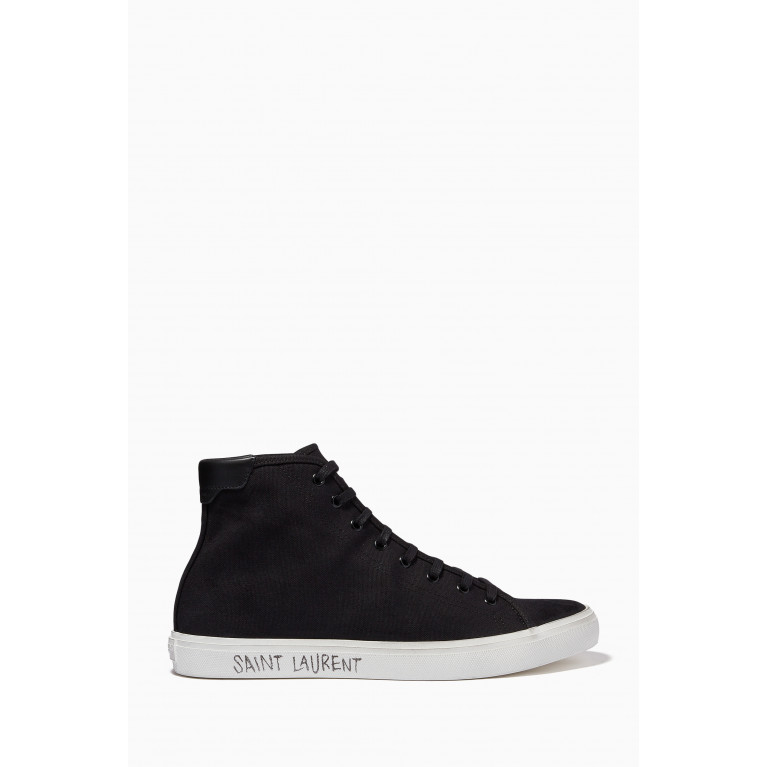 Saint Laurent - Malibu Mid-top Sneakers in Canvas Black