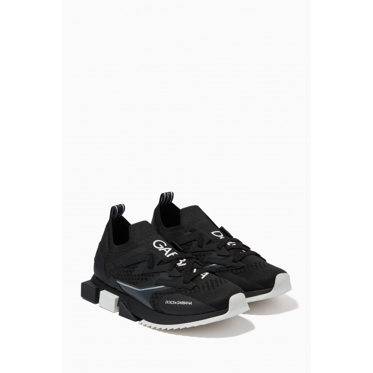 Dolce & Gabbana - Sorrento Slip On Sneakers in Stretch Mesh Black