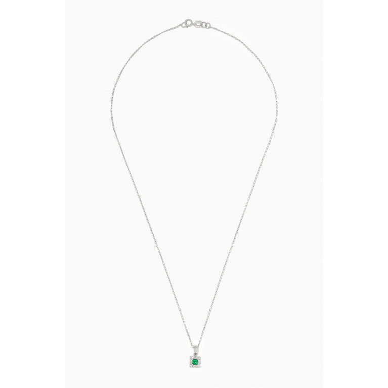 Baby Fitaihi - Classic Emerald Diamond Necklace in 18kt White Gold