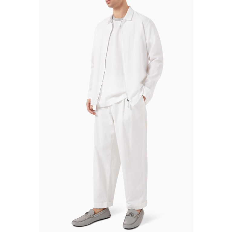 Giorgio Armani - Zip-up Shirt in Cotton White