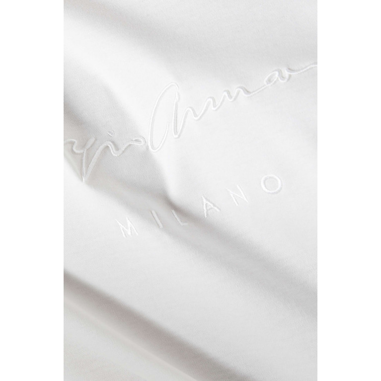 Giorgio Armani - Embroidered Logo T-shirt in Cotton White