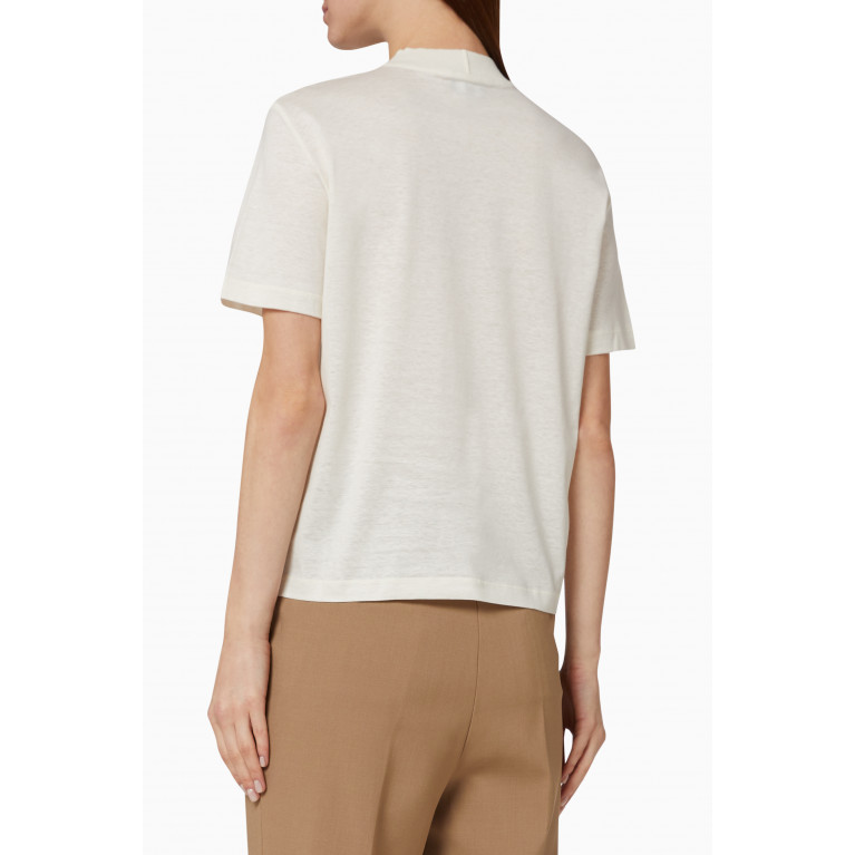 Giorgio Armani - Logo Print Cotton Blend T-Shirt Neutral