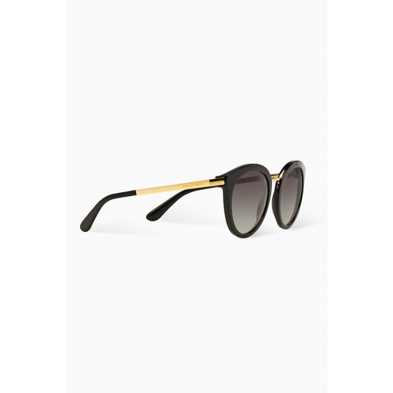 Dolce & Gabbana - Semi-Oval Sunglasses Black
