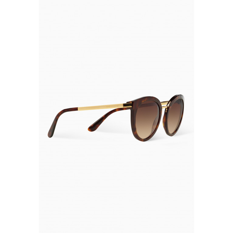 Dolce & Gabbana - Semi-Oval Sunglasses Brown