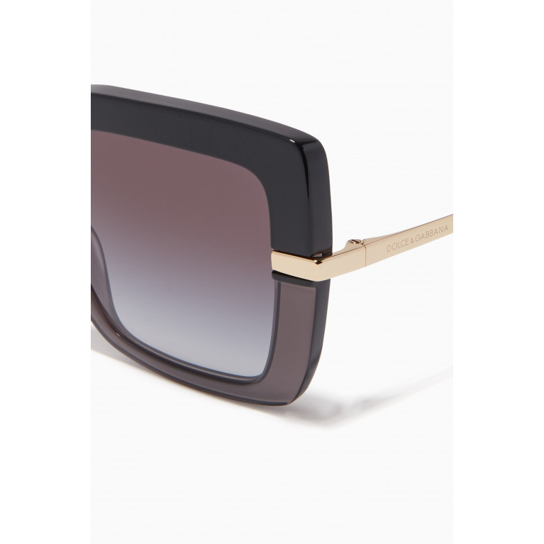 Dolce & Gabbana - Half Print Sunglasses Black