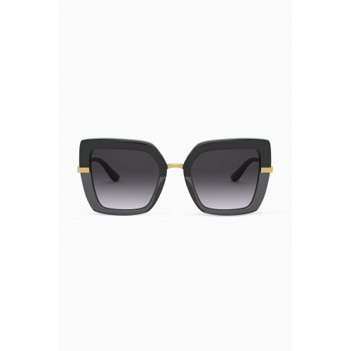 Dolce & Gabbana - Half Print Sunglasses Brown
