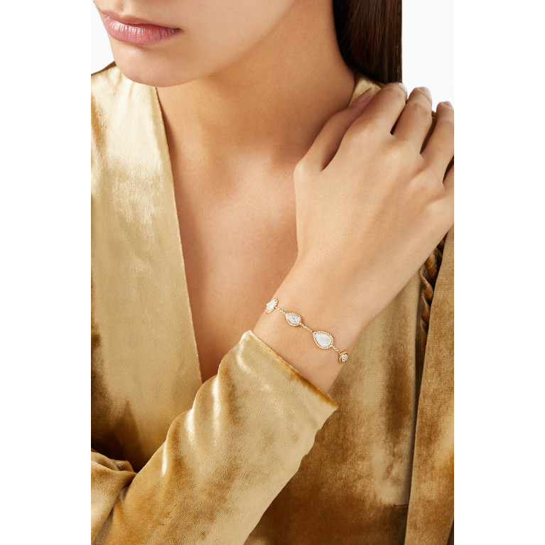 Boucheron - Serpent Bohème Five Motifs Mother of Pearl Diamond Bracelet in 18kt Yellow Gold