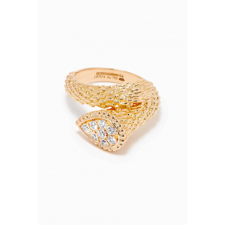 Boucheron - Serpent Bohême S Motif Diamond Ring in 18kt Yellow Gold