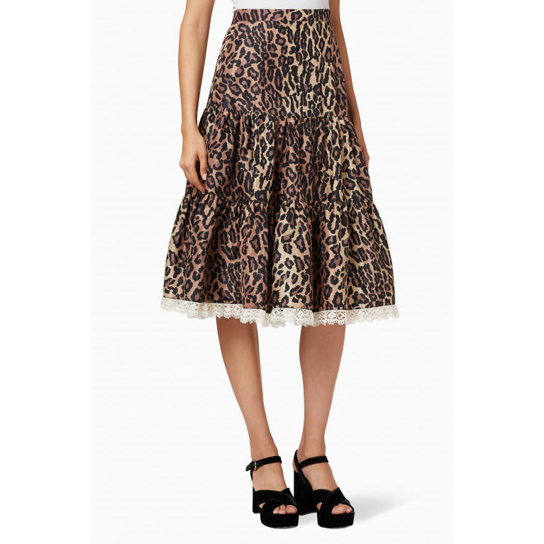 Miu Miu - Leopard Print Tiered Skirt
