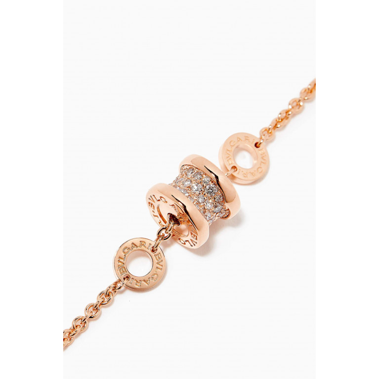 BVLGARI - B.zero1 Diamond Pavé Soft Bracelet in 18kt Rose Gold