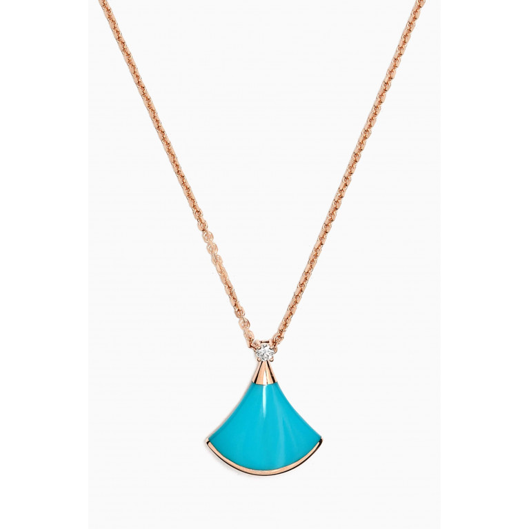 BVLGARI - Divas' Dream Turquoise Diamond Necklace in 18kt Rose Gold