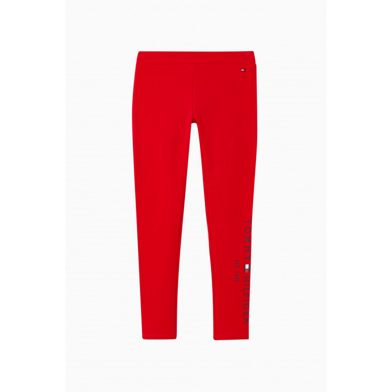 Tommy Hilfiger - Cotton Full-Length Leggings Red
