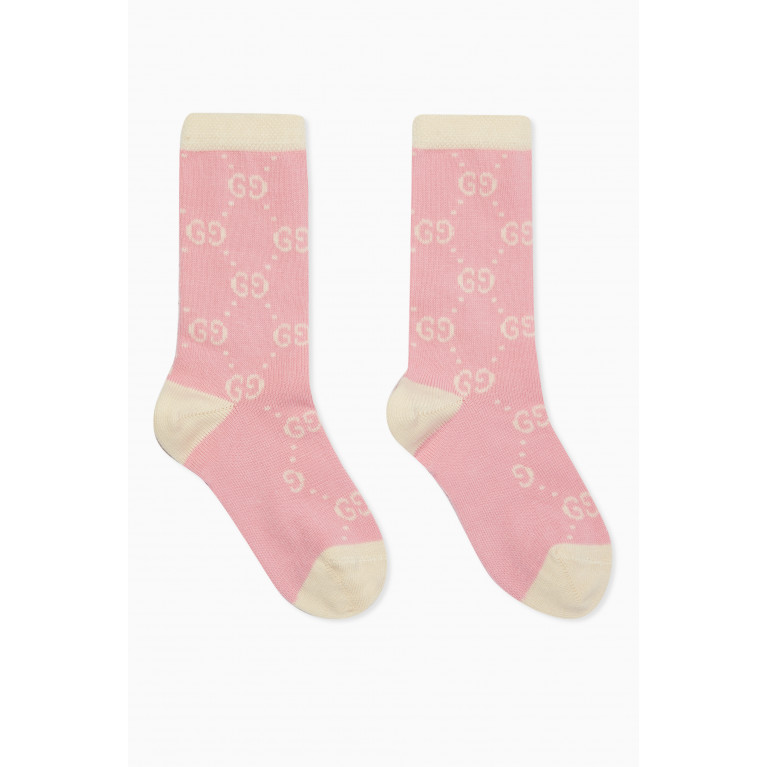 Gucci - Logo Socks in Cotton-blend Pink