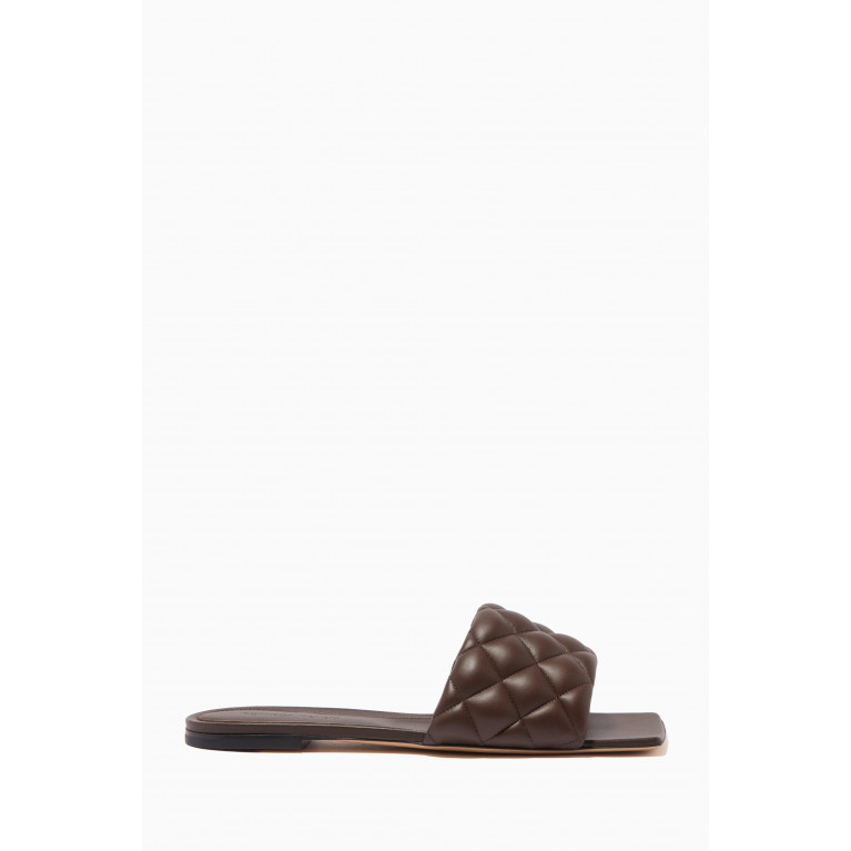 Bottega Veneta - Padded Slide Sandals in Nappa Brown