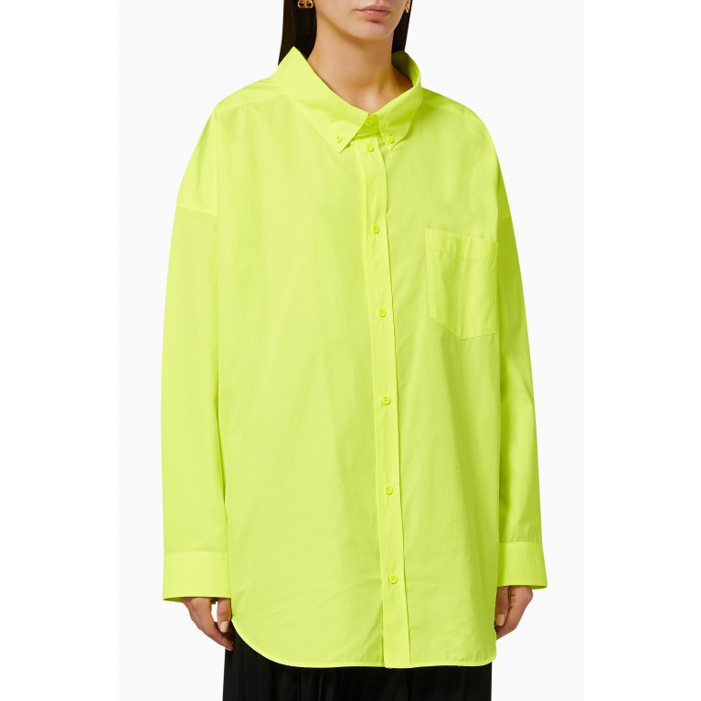 Balenciaga - Cocoon Swing Shirt in Neon Cotton Poplin