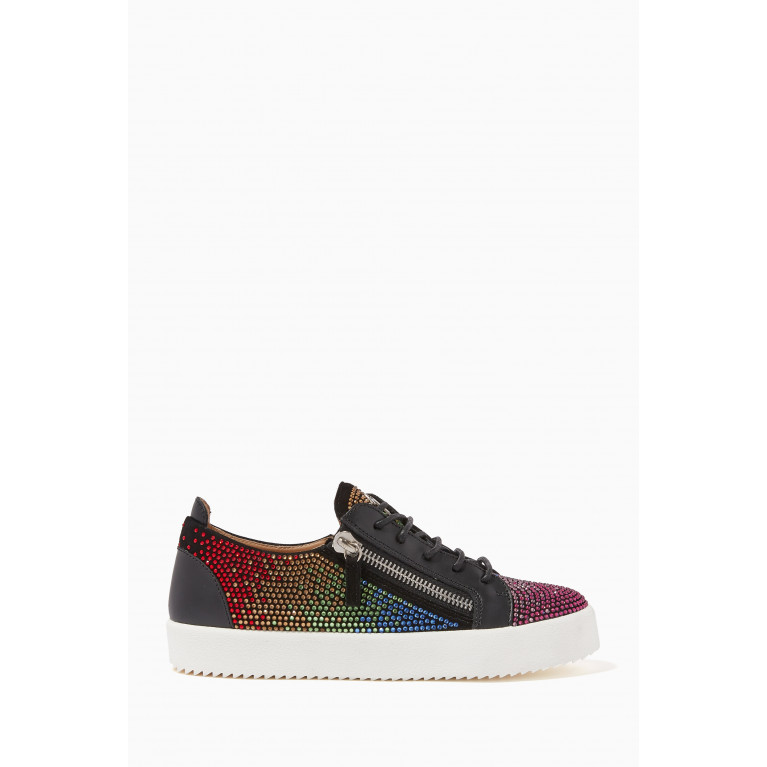 Giuseppe Zanotti - Doris Low-Top Sneakers in Crystal Embellished Leather