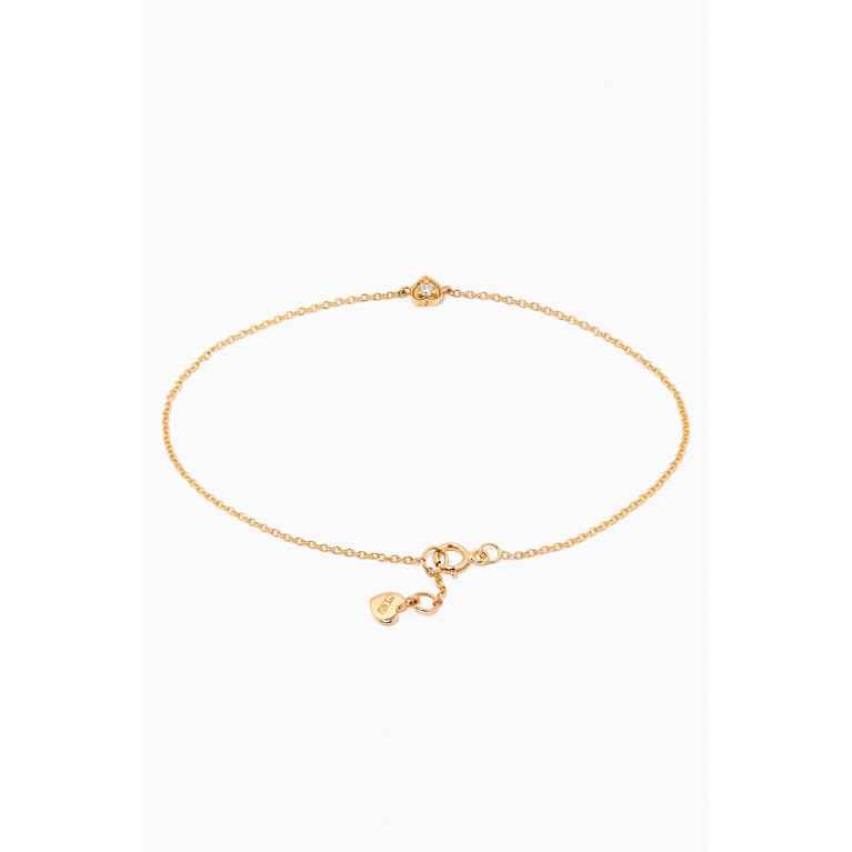 MKS Jewellery - Mini Heart Diamond Bracelet in 18kt Yellow Gold