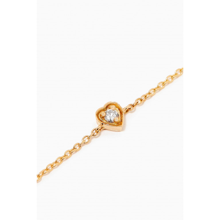MKS Jewellery - Mini Heart Diamond Bracelet in 18kt Yellow Gold
