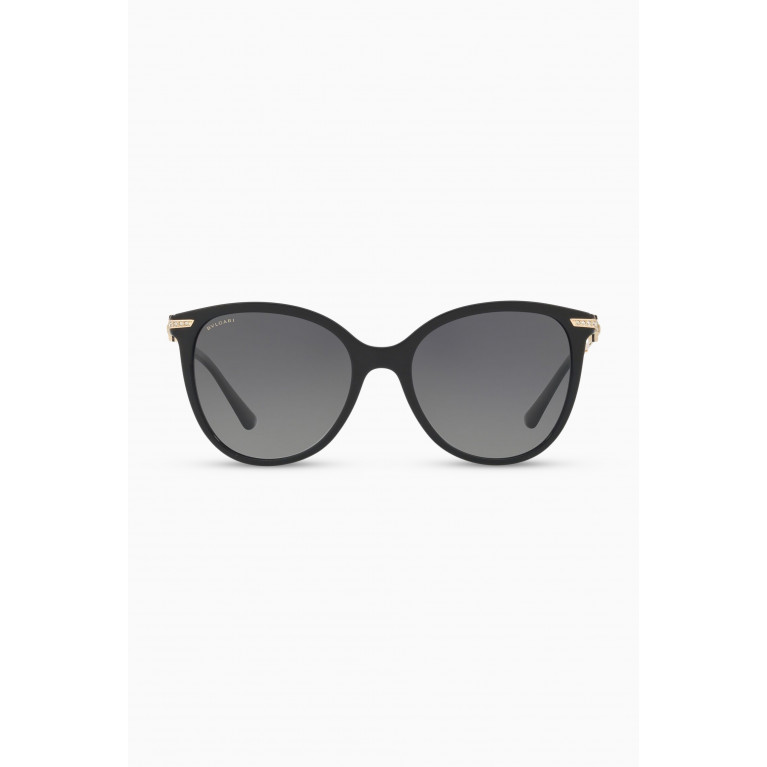 Bvlgari - Round Sunglasses in Acetate Black