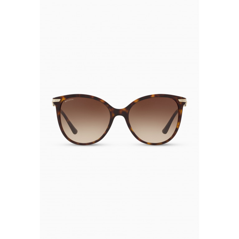 Bvlgari - Round Sunglasses in Acetate Brown