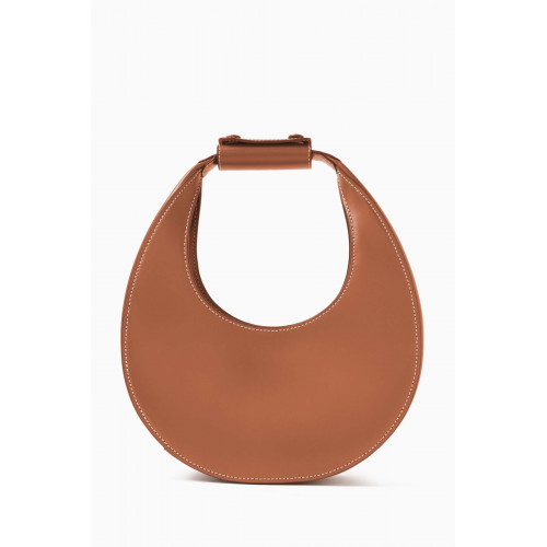 Staud - Mini Moon Bag in Polished Leather Brown