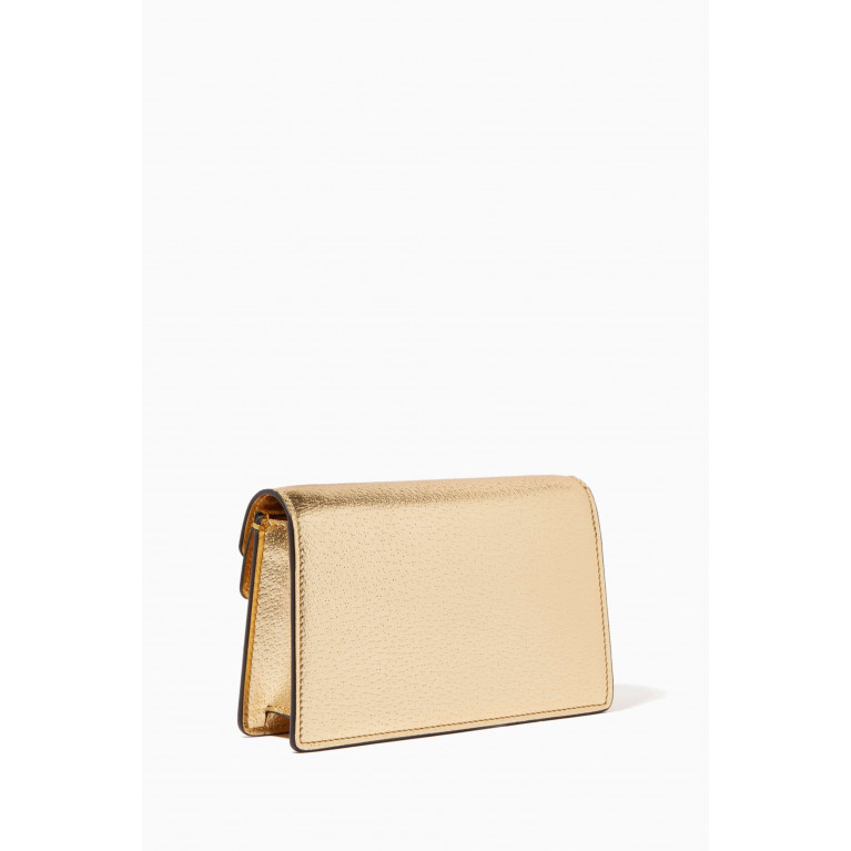Gucci - Super Mini Dionysus Bag in Metallic Leather Gold