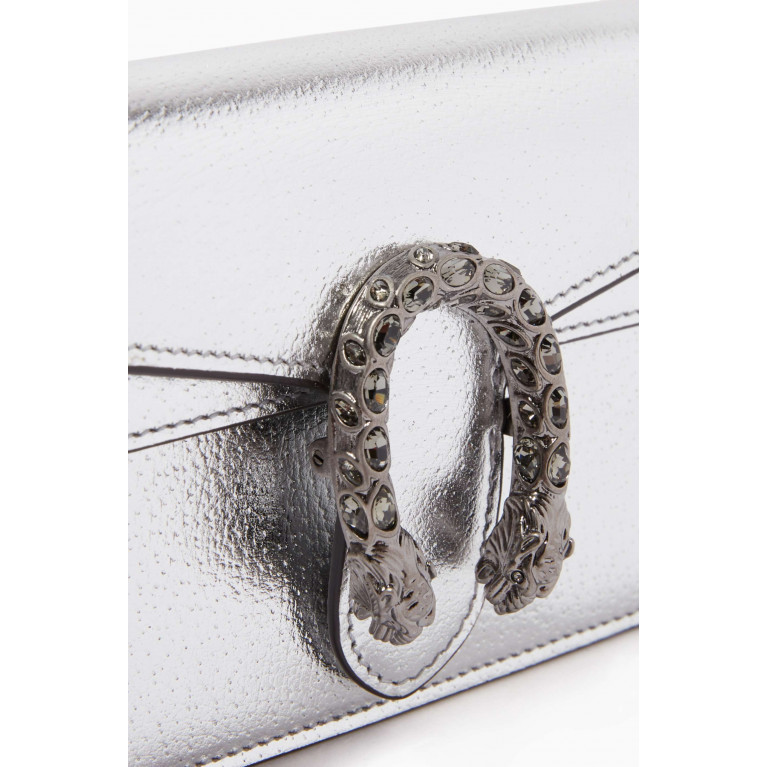 Gucci - Super Mini Dionysus Bag in Metallic Leather Silver