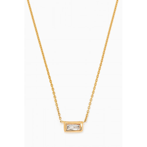 STONE AND STRAND - Small Baguette Diamond Necklace in 10kt Yellow Gold