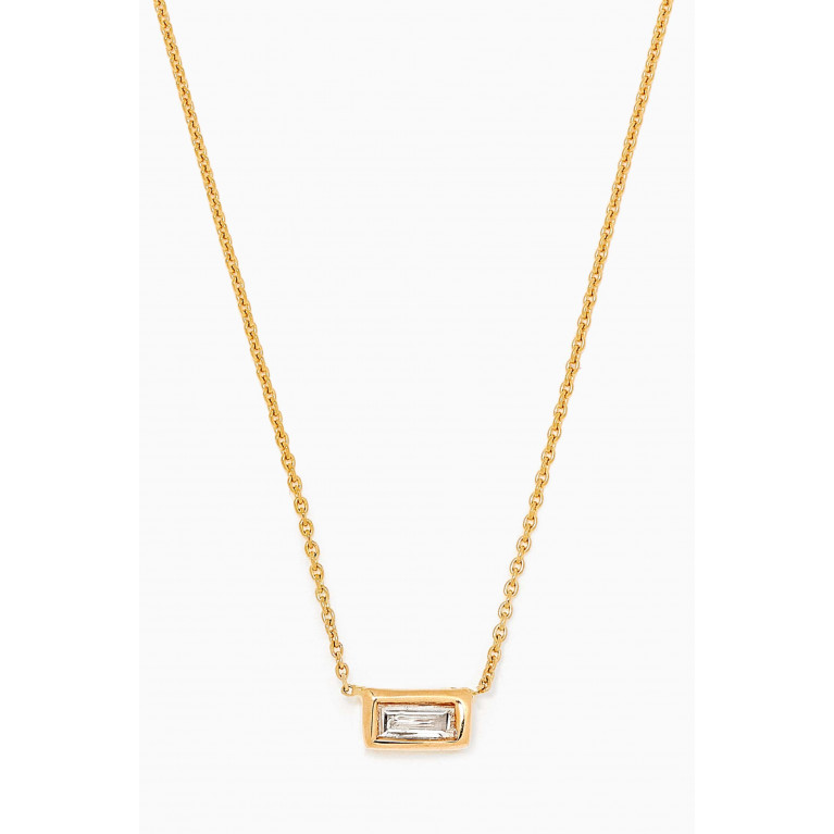 STONE AND STRAND - Small Baguette Diamond Necklace in 10kt Yellow Gold