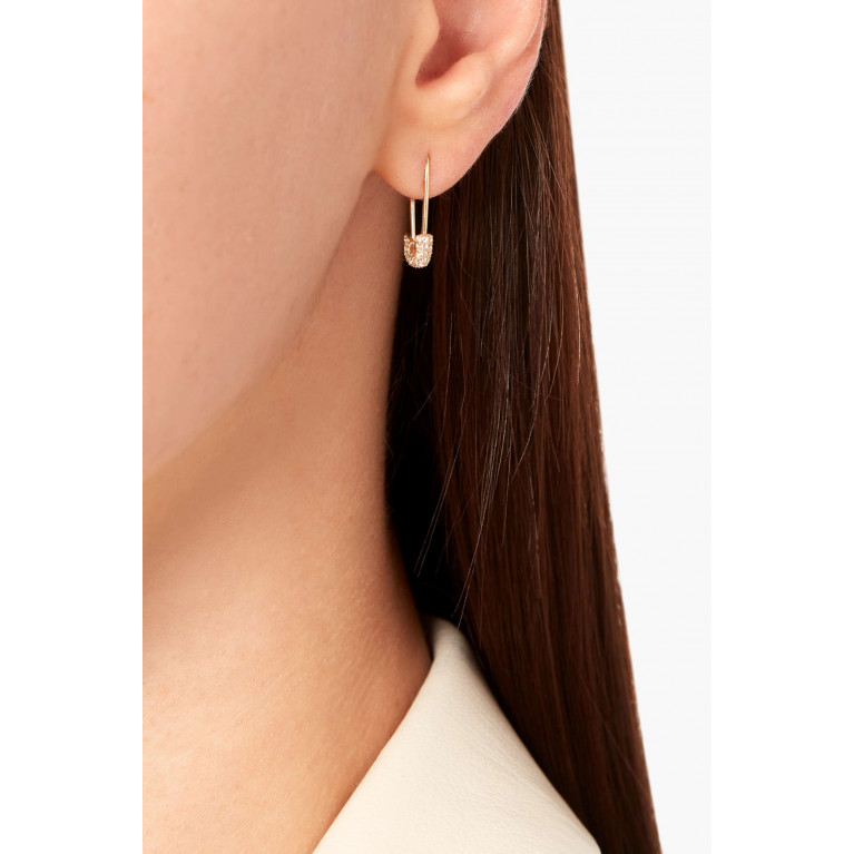 STONE AND STRAND - Pavé Topaz Safety First Earring in 14kt Yellow Gold