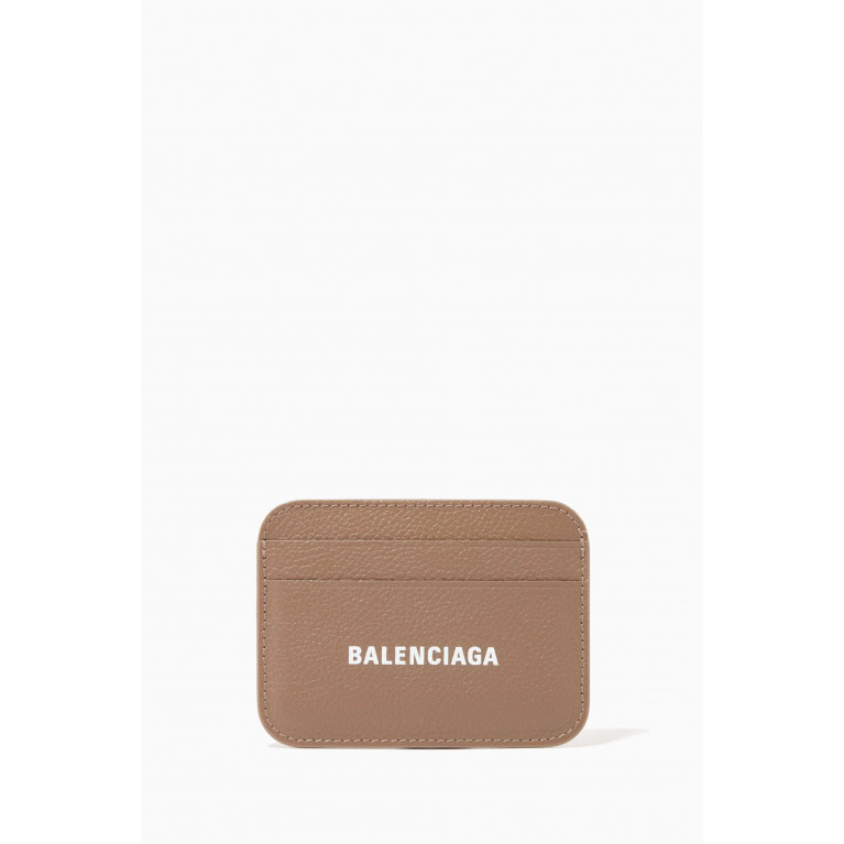 Balenciaga - Cash Card Holder in Grained Calfskin Neutral