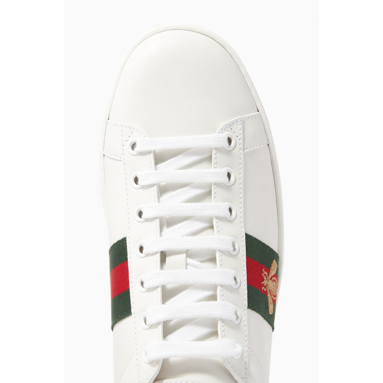 Gucci - Ace Embroidered Low Top Sneakers in Leather