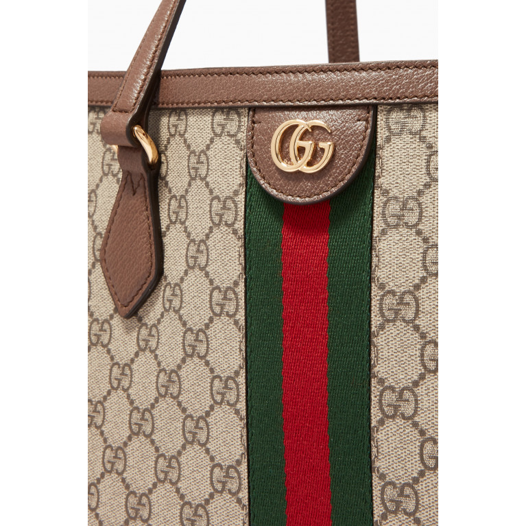 Gucci - Medium GG Ophidia Tote Bag in Canvas Brown