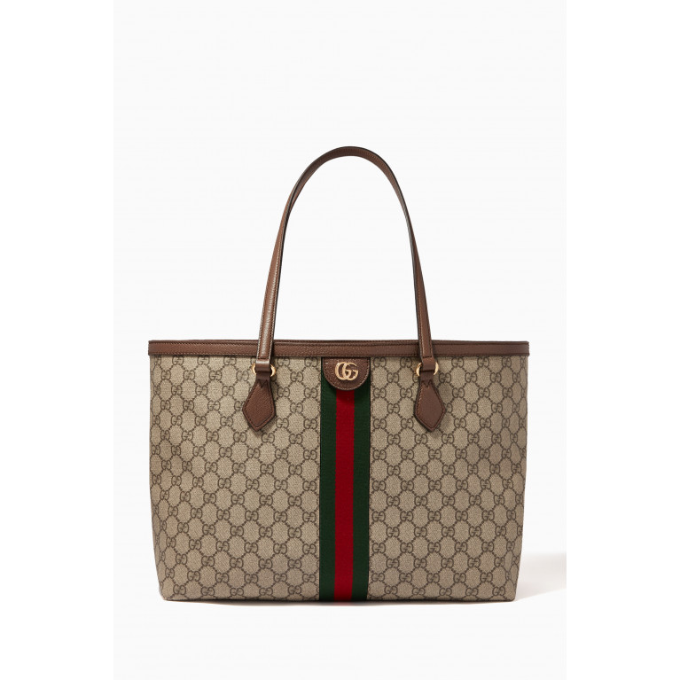 Gucci - Medium GG Ophidia Tote Bag in Canvas Brown