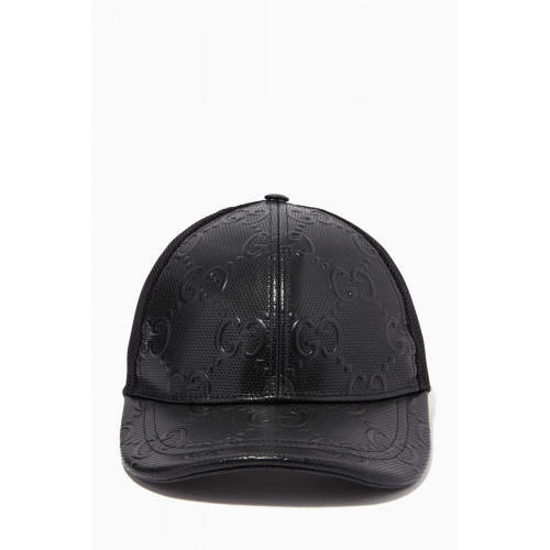 Gucci - GG Baseball Hat in Embossed Leather