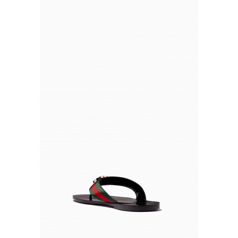 Gucci - Web Thong Sandals in Leather