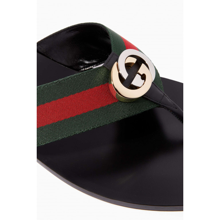 Gucci - Web Thong Sandals in Leather