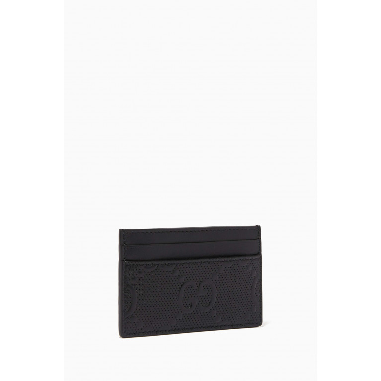 Gucci - GG Embossed Card Case in Leather Black