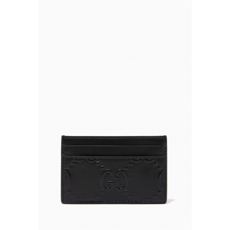 Gucci - GG Embossed Card Case in Leather Black