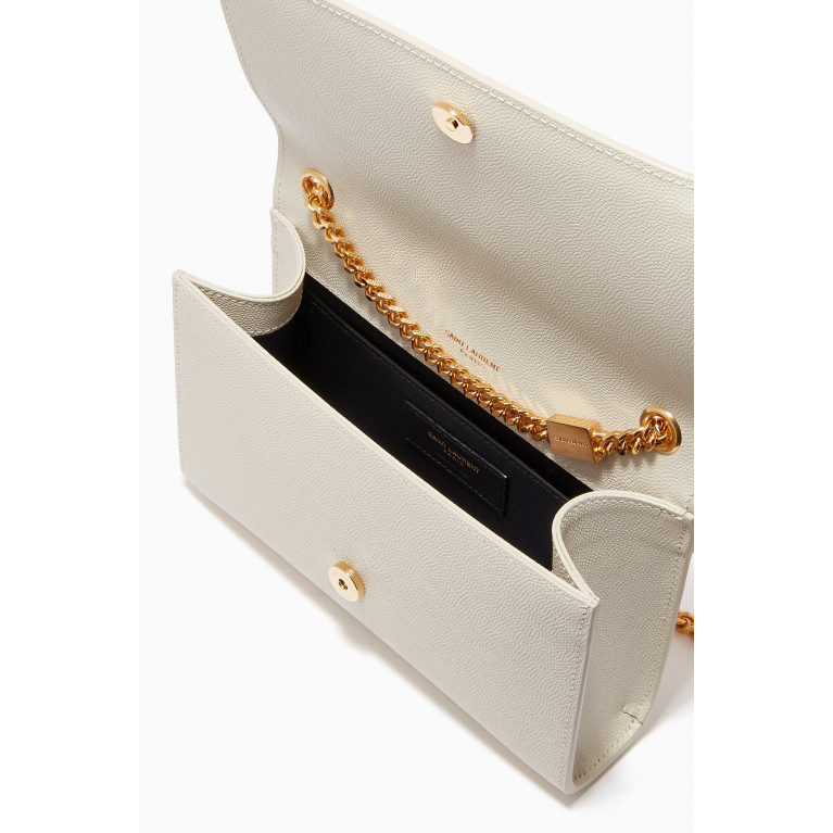 Saint Laurent - Small Kate Shoulder Bag in Grain De Poudre Embossed Leather Neutral