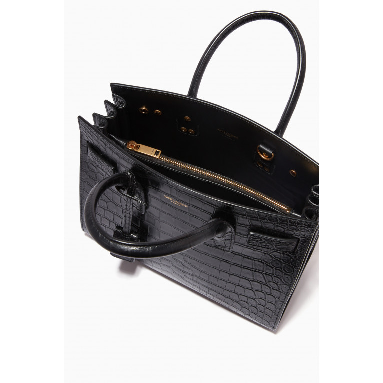 Saint Laurent - Baby Day Tote in Crocodile-Embossed Leather