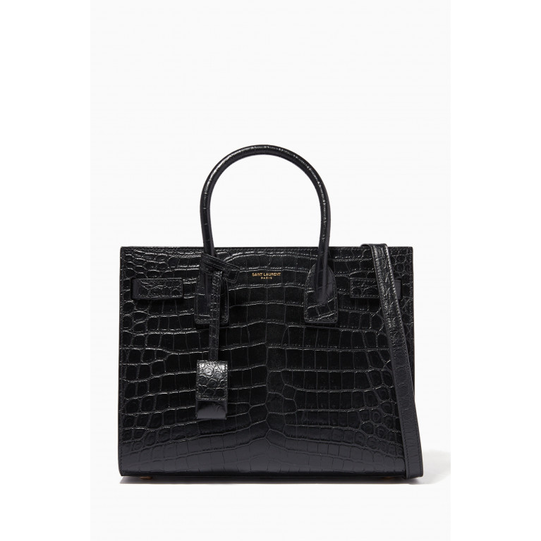 Saint Laurent - Baby Day Tote in Crocodile-Embossed Leather