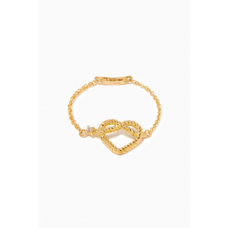 MKS Jewellery - Promise Diamond Chain Ring in 18kt Yellow Gold