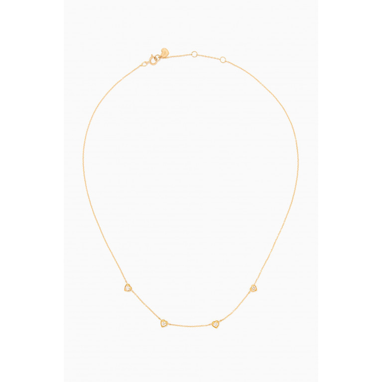 MKS Jewellery - Mini Hearts Diamond Necklace in 18kt Yellow Gold