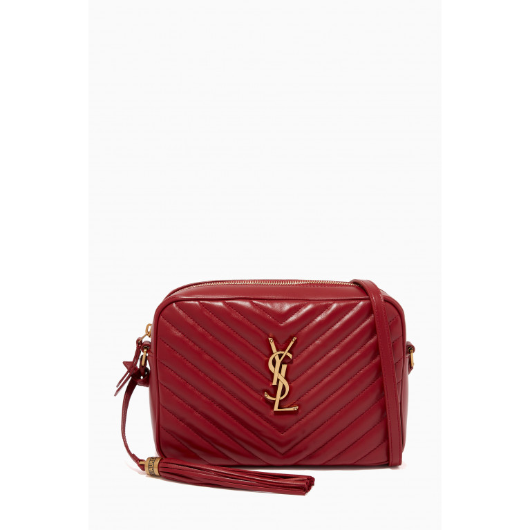 Saint Laurent - Lou Camera Bag in Quilted Leather Red
