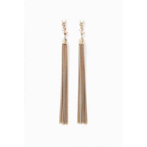 Saint Laurent - LouLou Earrings with Chain Tassels in Brass