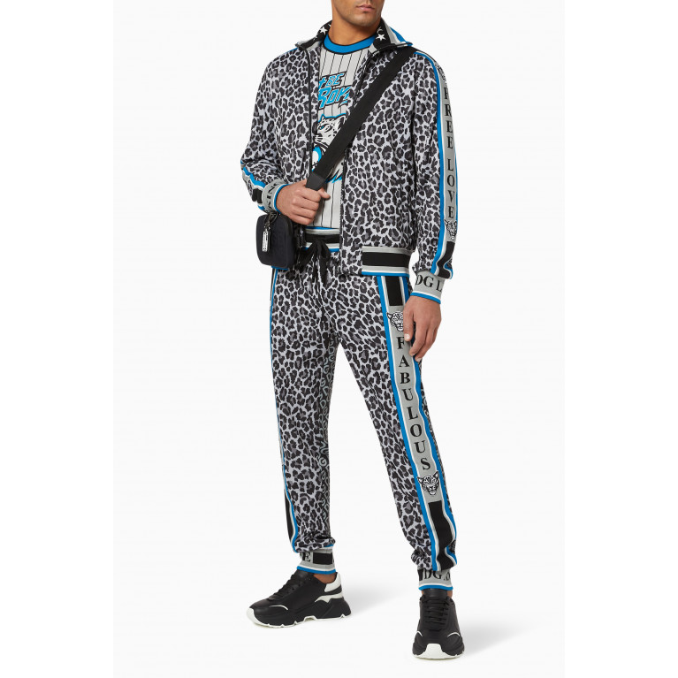 Dolce & Gabbana - Leopard Zip-Up Jersey Sweatshirt