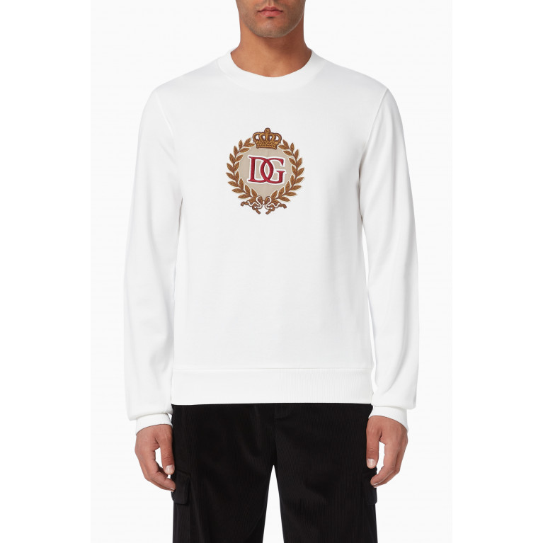 Dolce & Gabbana - DG Logo Embroidery Cotton Jersey Sweatshirt