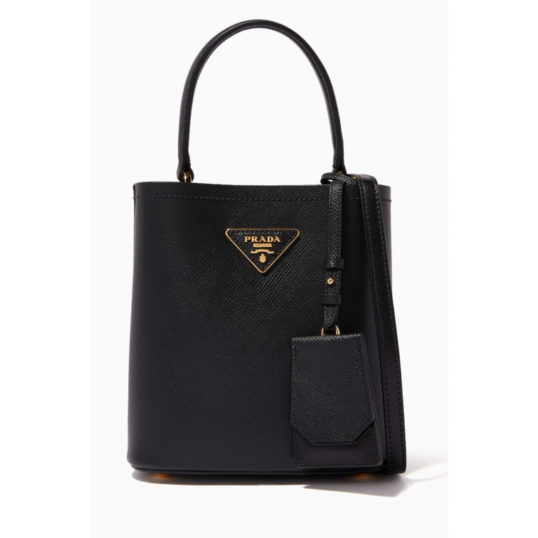 Prada - Small Prada Panier Bag in Saffiano Leather Black